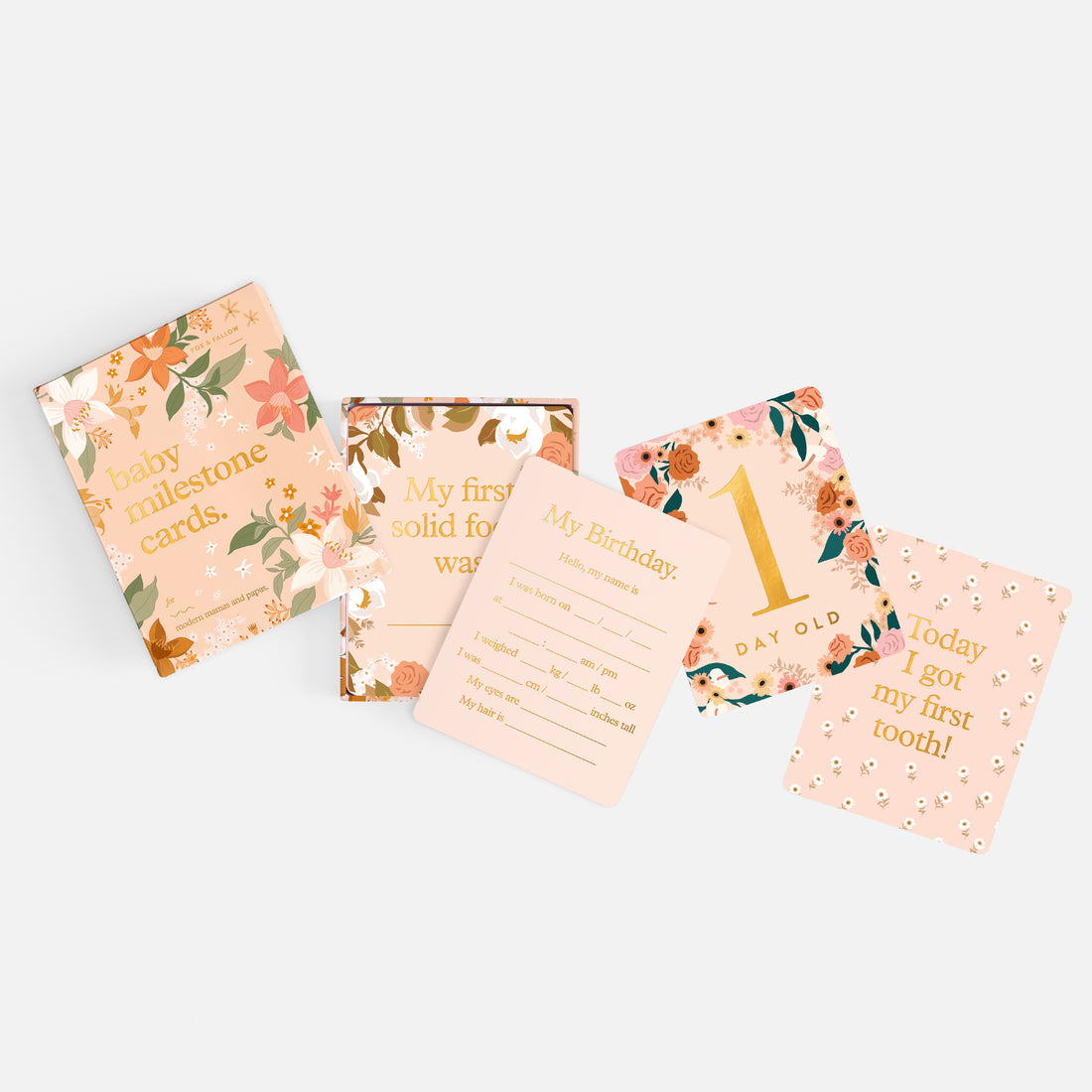 Baby Milestone Cards - Floral