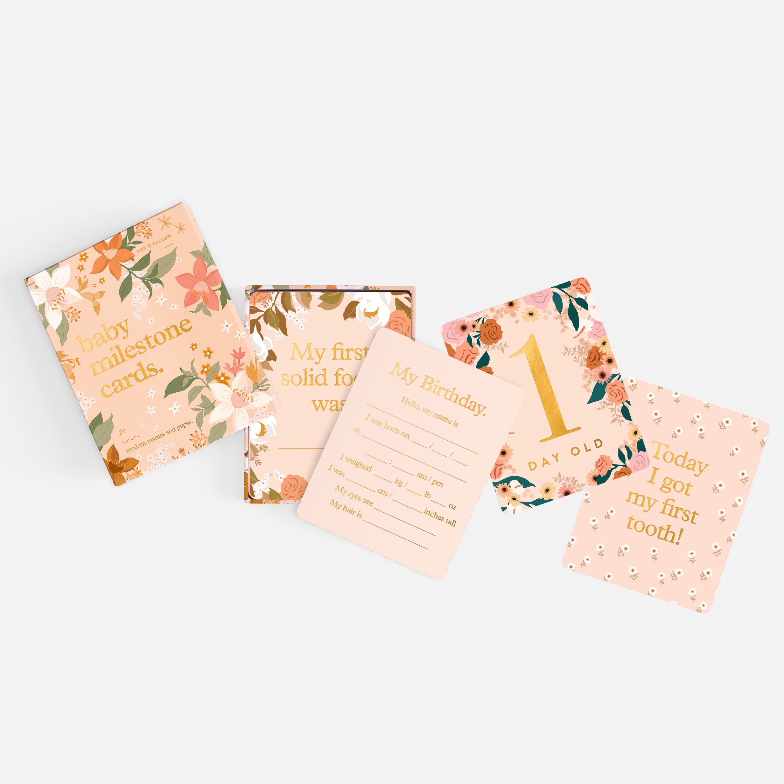 Baby Milestone Cards - Floral