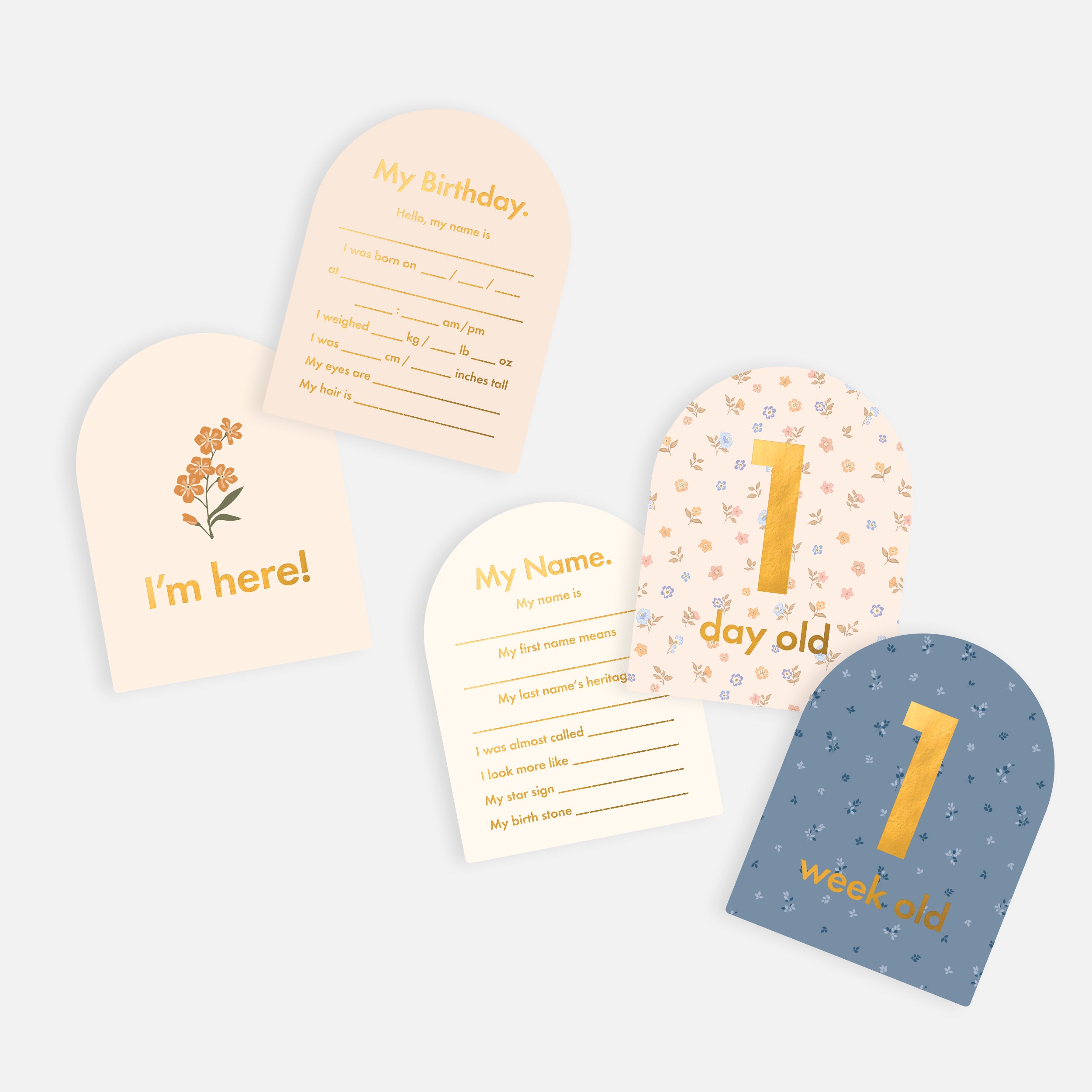 Baby Milestone Cards - Broderie