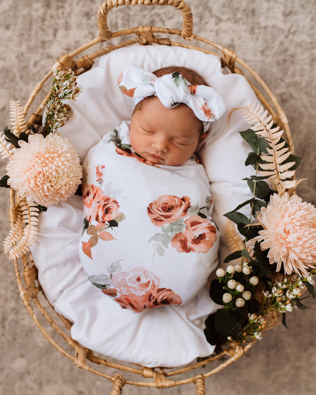 Rosebud Snuggle Swaddle &amp; Topknot Set