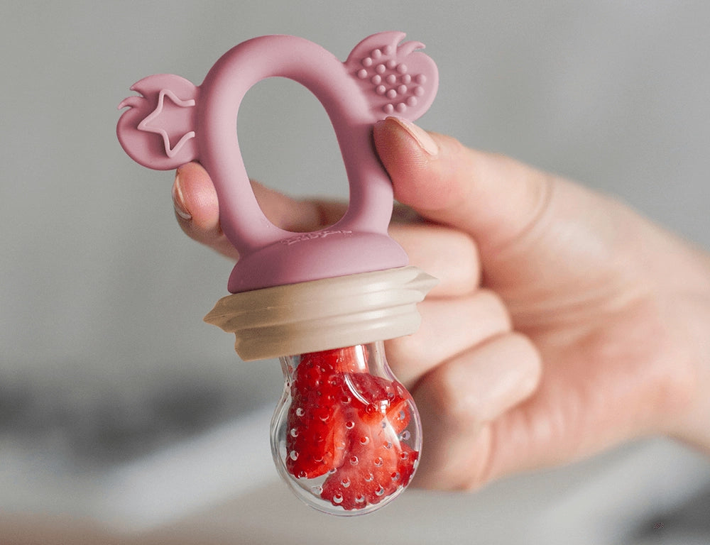 Silicone Fresh Food Feeder - Dusty Rose &amp; Sand