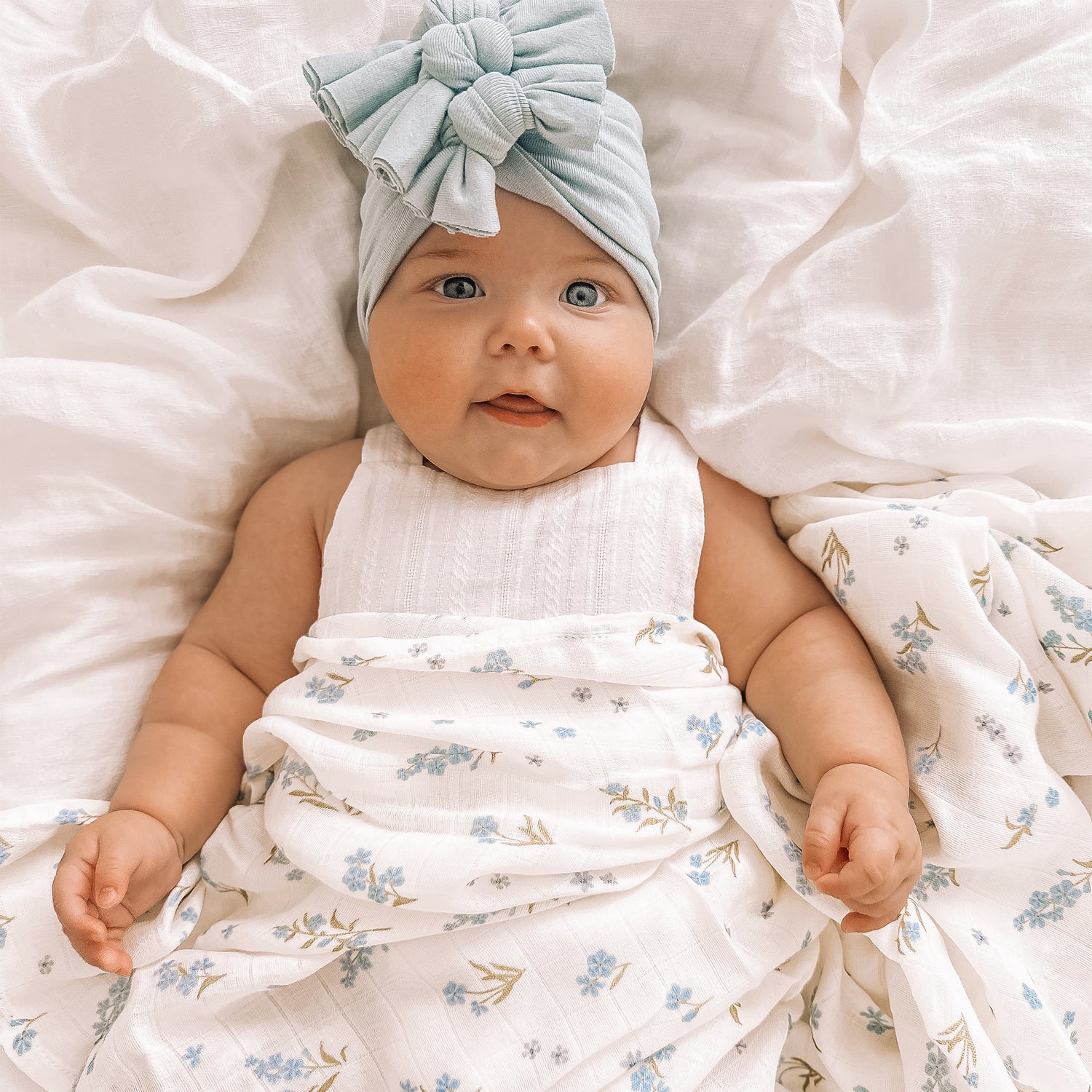 Forget-Me-Not Organic Muslin Wrap Swaddle