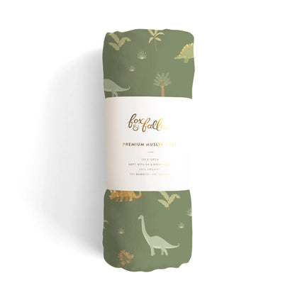 Dino Organic Muslin Wrap Swaddle