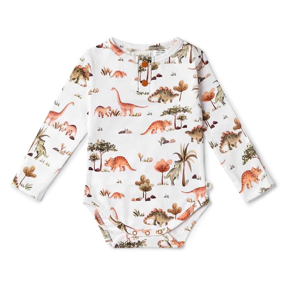 Snuggle Hunny Dino Long Sleeve Organic Bodysuit