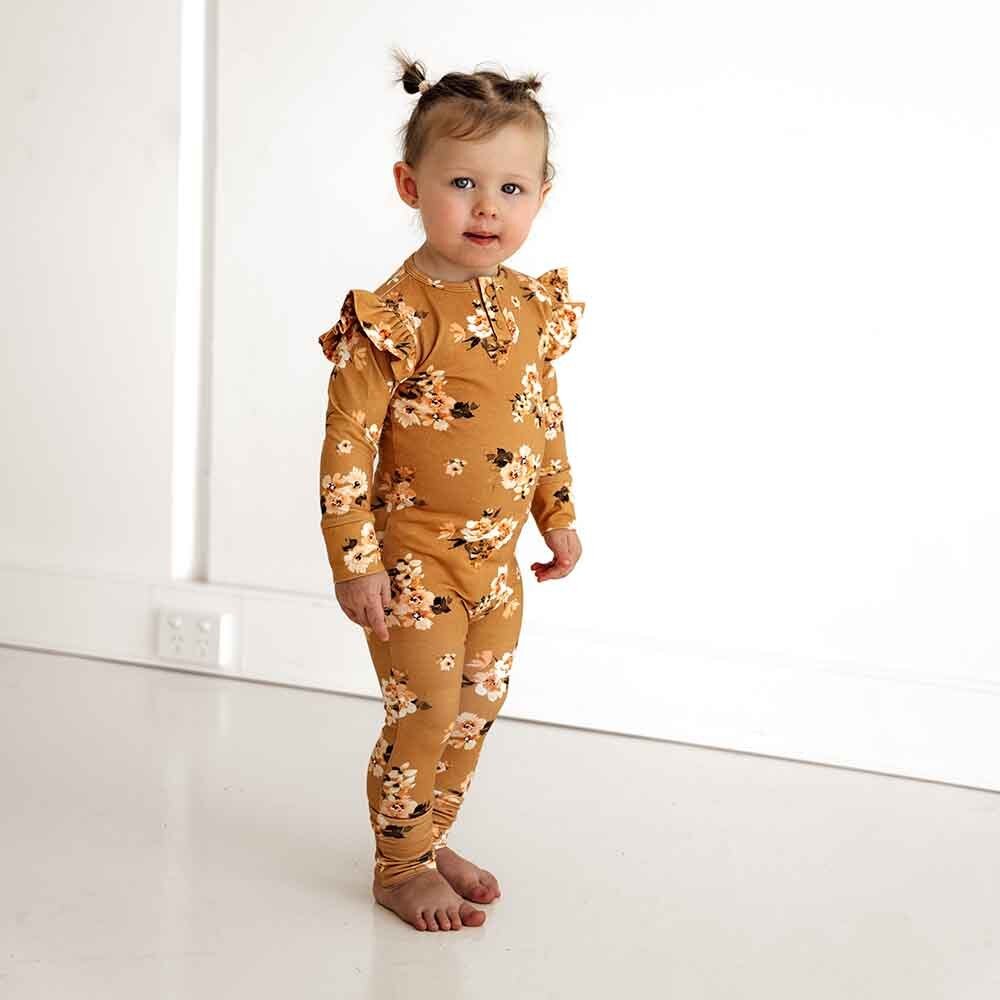 Snuggle Hunny Golden Flower Organic Growsuit