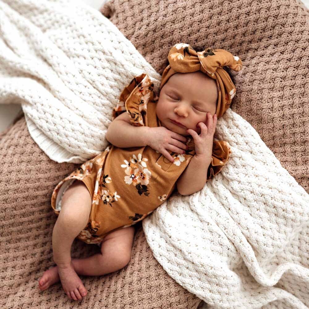 Snuggle Hunny Golden Flower Short Sleeve Organic Bodysuit