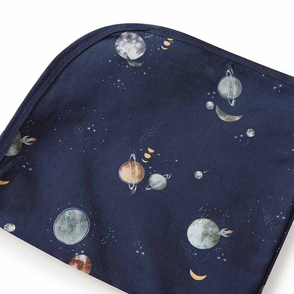 Milky Way Baby Jersey Wrap &amp; Beanie Set