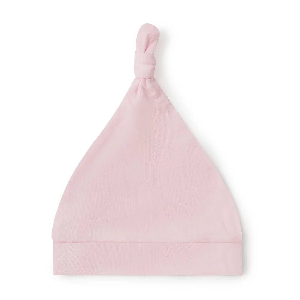 Baby Pink Organic Knotted Beanie