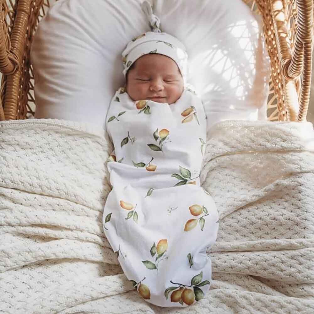 Lemon Snuggle Swaddle &amp; Beanie Set