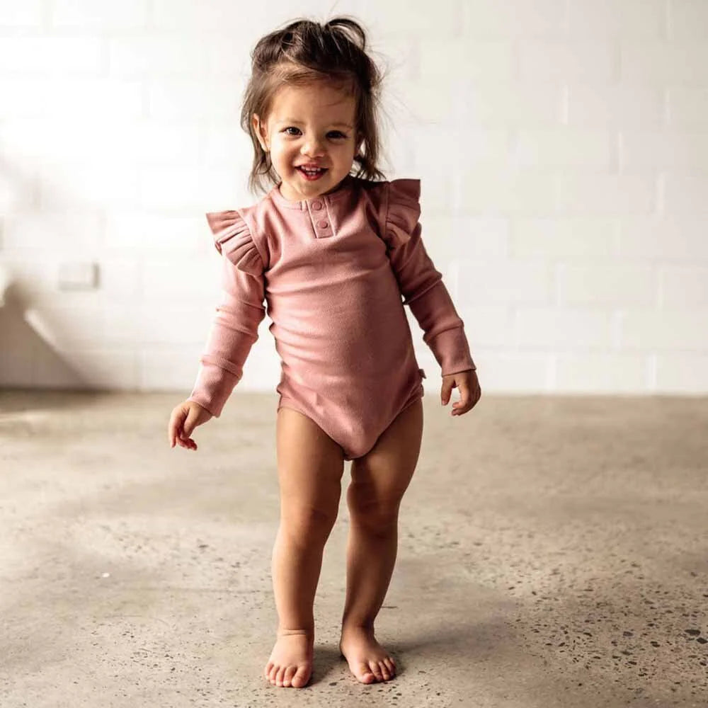 Snuggle Hunny Rose Long Sleeve Organic Bodysuit