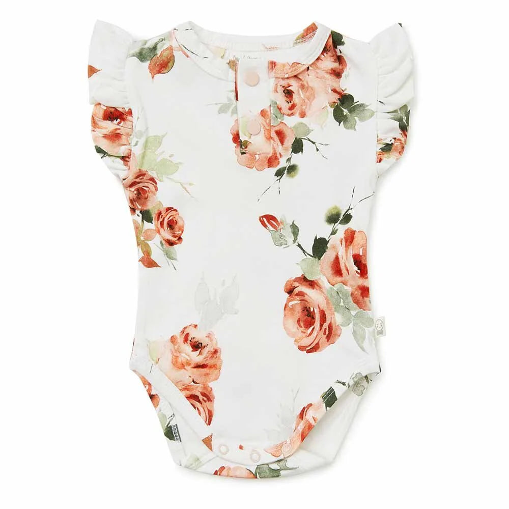 Snuggle Hunny Rosebud Short Sleeve Organic Bodysuit