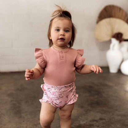 Snuggle Hunny Rose Short Sleeve Organic Bodysuit