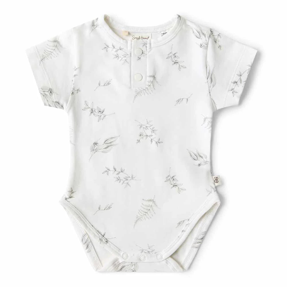 Snuggle Hunny Silver Gum Short Sleeve Organic Bodysuit