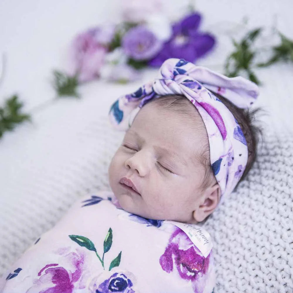 Floral Kiss Snuggle Swaddle &amp; Topknot Set