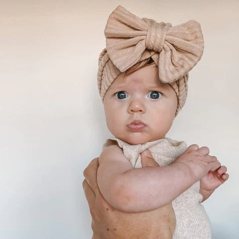 Brown-Ribbed-Bow-Turban-1